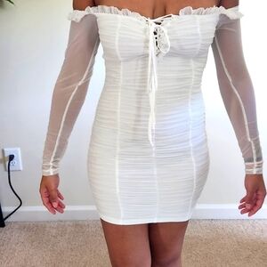 Soft white mini dress